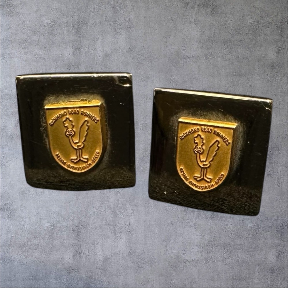 Vintage Balfour Richmond Road Runners Cufflinks Gold Tone Road‎ Runner